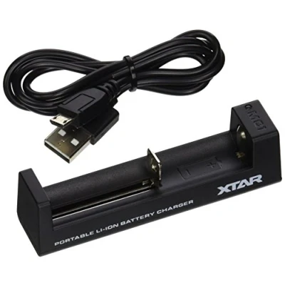 Abbildung von Xtar USB Reise 1 Schacht Ladegerät für Li Ionen 10440 26650, MC1 unbestückt, Black