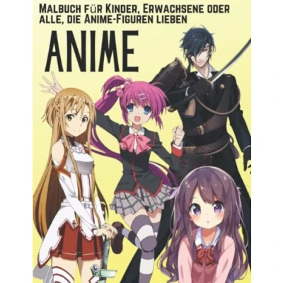 Abbildung von Anime Malbuch für Kinder, Erwachsene Oder Alle, die Figuren Lieben: und Manga Malbuch, Japanische Malvorlagen, Schöne Designs ... Josei Illustrationen, Hawaii Charaktere