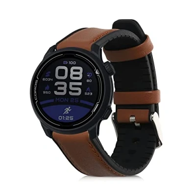 Abbildung von kwmobile Ersatzarmband kompatibel mit COROS PACE 2 / APEX (42mm) Armband Fitnesstracker Sportarmband aus Leder Uhrenverschluss Braun