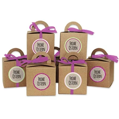 Abbildung von DIY Osterhasen Kisten Kraftpapier Geschenkboxen zu Ostern Geschenkverpackung zum Befüllen für Kinder und Erwachsene