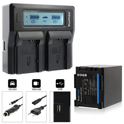 Abbildung von Blumax Akku BP 828 2400mAh + Doppelladegerät 827 820 819 809 808 Dual Charger 2 Akkus gleichzeitig Laden