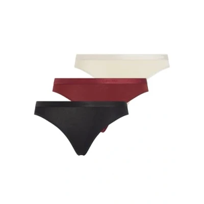 Abbildung von Calvin Klein Underwear Modern LOGO Holidaybrief 3 PACK Slip, Damen, Größe: Medium, Black/cocoon/syrah