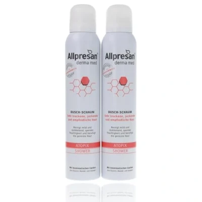 Abbildung von Allpresan Derma med Dusch Schaum ATOPIX SHOWER Zur milden Reinigung der Haut bei Neurodermitis 200 ml (2er Pack)
