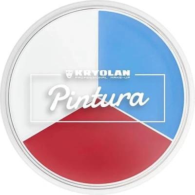 Abbildung von Kryolan Pintura Trio Karnevalsfarben, Fanschminke Frankreich Blau Weiß Rot, Hautfreundlich, Waschbar, Perfekt für Kinder, Partys &amp; Fußballfans