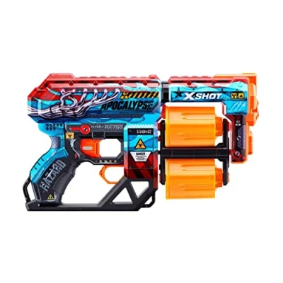 Abbildung von X Shot Skins Dread Apocalypse Federdruck Dartblaster mit Doppeltrommel Magazin, 12 Darts &amp; einzigartigem Aussehen