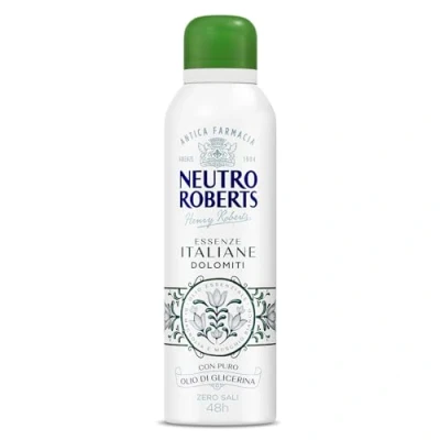 Abbildung von Neutro Roberts, Dolomiti Deodorant Spray ohne Aluminiumsalze, keine Flecken, mit ätherischem Öl aus Magnolie und weißem Moschus, reinem Glycerinöl, für Damen Herren, 200 ml, 48h