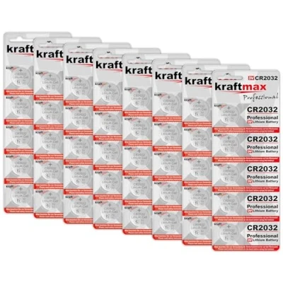 Abbildung von kraftmax 10er Pack CR2032 Lithium Hochleistungs Batterie / 3V Knopfzelle Knopfzelle, (3 V)