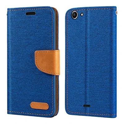 Abbildung von Wiko Pulp 4G Hülle, Oxford Leder Wallet Case mit Soft TPU Back Cover Magnet Flip für 3G