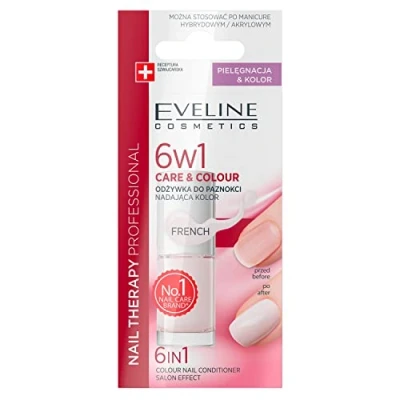 Abbildung von Eveline Cosmetics Nail Therapy Professional Konzentrierter Nagel Conditioner mit Farbe 6in1, 5 ml, French