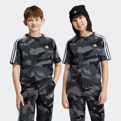 Abbildung von adidas Sportswear Essentials Allover Tshirt print Grey five black white für Kinder, Größe: 176,