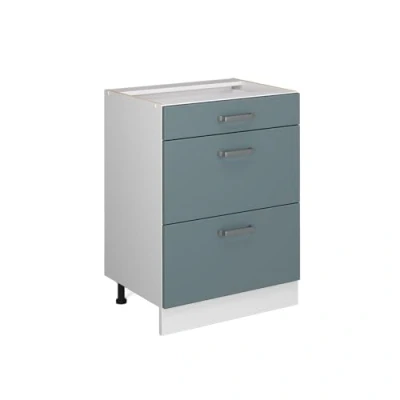 Abbildung von Vicco Unterschrank R Line, Blau Grau/Weiß, 60 cm mit Schubladen, ohne Arbeitsplatte