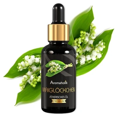 Abbildung von Aromaholik Maiglöckchenöl BIO 100% naturrein Ätherische Öle für Diffuser &amp; Aroma Zertifiziertes ätherisches Öl aus Indien Lily Essential Oils 30ml Sauna Massage