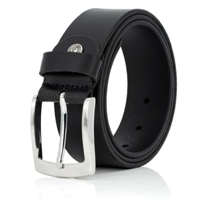 Abbildung von LINDENMANN Gürtel Herren Vollledergürtel aus Büffelleder, 40 mm breit, kürzbar, Gürtel, Ledergürtel, Jeans XL, schwarz, Größe/Size:145