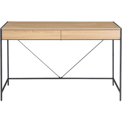 Abbildung von INOSIGN Schreibtisch Endre, stabiles Metallgestell, 2 Schubladen, grifflos, Breite 123 cm