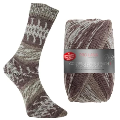 Abbildung von Pro Lana Fjord Socks Farbe 194, Sockenwolle musterbildend, Wolle Norwegermuster zum Stricken, 100g, 400m