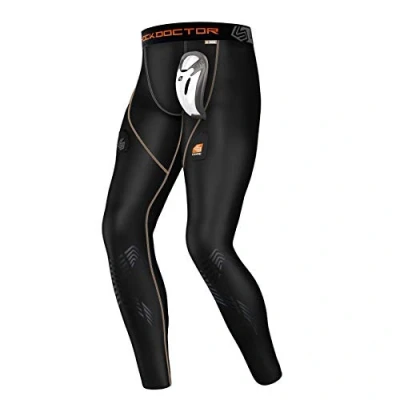 Abbildung von ShockDoctor Herren Tiefschutz Kompressions Hockey Pant mit Bioflex Cup, Black, L