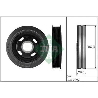 Abbildung von INA 544 0179 10 Kurbelwellenriemenscheibe 162,5 RENAULT: SCENIC 3, Trafic 3 Kastenwagen, GRAND NISSAN: Qashqai / Qashqai+2 I