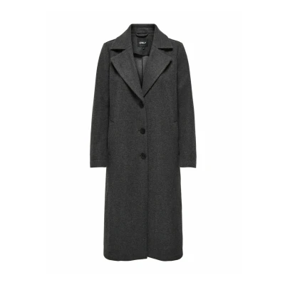 Abbildung von ONLY Klassischer Mantel, Damen, Größe: Large, Dark grey melange