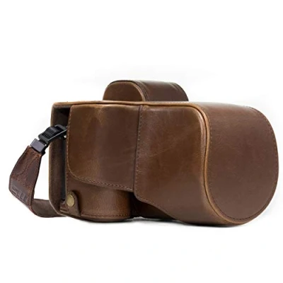 Abbildung von MegaGear Sony Alpha A7S II, A7R A7 II (28 70mm) Ever Ready Leder Kamera Case mit Trageriemen und Batteriezugang Dunkelbraun MG1121