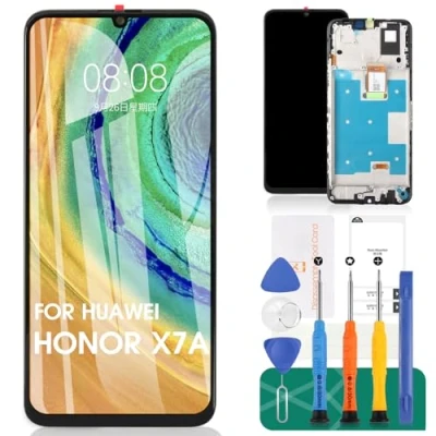Abbildung von Ersatz LCD Display für Huawei Honor X7A 2023 X7A, RKY LX1, LX2, LX3 Touch Digitizer, Reparatur Set (schwarz, mit Rahmen)