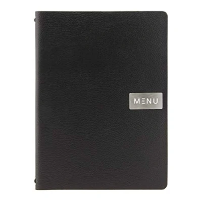 Abbildung von SECURIT Leather Range Lederreihe A4 Gebondetes Leder Menü , Schwarz, 33 x 24 0.6 cm