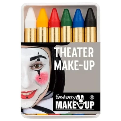 Abbildung von NEU Kinderschminke Karneval Theater Make Up / Creme Schminkstifte auf Fettbasis, in Kunststoffbox, 6 Stück