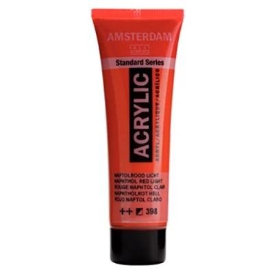 Abbildung von Amsterdam Standard Series Acrylic Paint 20 ml Tube Naphtholrot hell 398 Hochwertige lichtechte Pigmente Halbdeckendes Satin Finish Mittlere Viskosität für strukturierte Pinselstriche