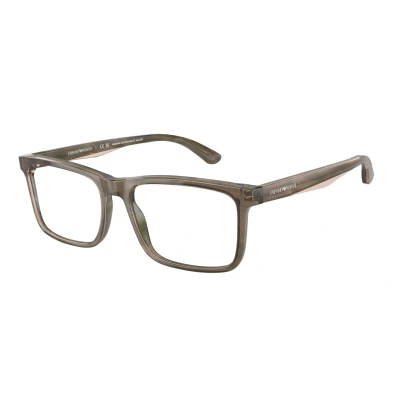 Abbildung von Emporio Armani Herren EA3227 6055 Rahmen von BRILLEN Acetat Grün Transparent Pillow Normal