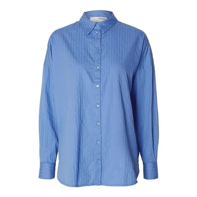 Abbildung von SELECTED FEMME Damen Slflina sanni Shirt Noos Bluse, Ultramarine, 34 EU