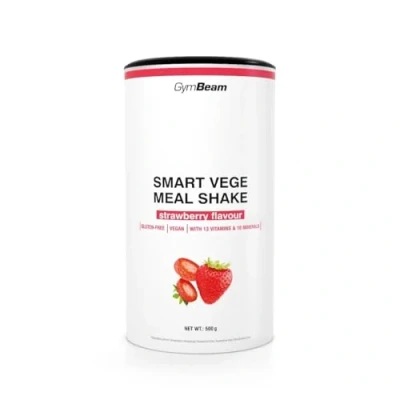 Abbildung von GymBeam Smart Vege Mealshake Gesunder Mahlzeitersatz mit 13 Vitaminen und 10 Mineralien, proteinreich, zuckerarm, fördert das Immunsystem, unterstützt Knochen (500 g, Strawberry)