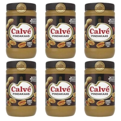 Abbildung von 6x Calve Pindakaas Erdnussbutter 1 Kg I Erdnußcreme aus den Niederlanden