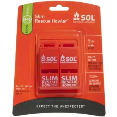 Abbildung von Adventure SOL Slim Rescue HOWLER 2 Pack Pfeife 100 dB Unisex Erwachsene, Orange