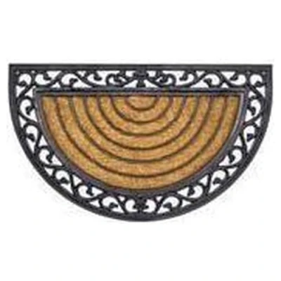 Abbildung von Fußmatte Kokos Halbrund mit Gummirand 45 x 75 cm Neu