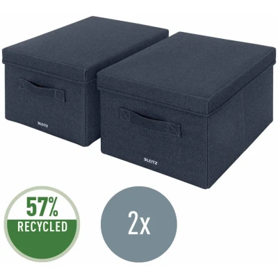 Abbildung von Leitz 61440089, Aufbewahrungsbox, Blau, Rechteckig, Stoff, Monochromatisch, Stoff