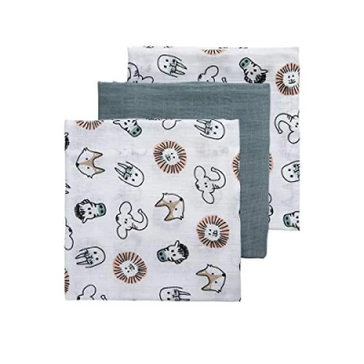 Abbildung von Meyco Baby Musselin Mullwindeln Animal Multicolour 70x70cm 3er Pack