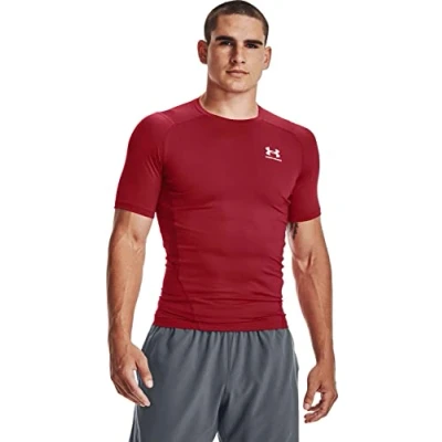 Abbildung von Under Armour Men&#039;s HeatGear Compression Short Sleeve T Shirt, Flawless (834)/White, X Large