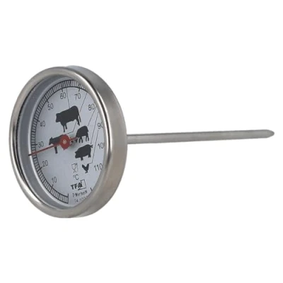 Abbildung von EUROHOME Bratenthermometer Grillthermometer für Fleisch, 1 tlg., Thermometer Durchmesser 5 cm &amp; Länge 12 cm, Fleisch Grill BBQ