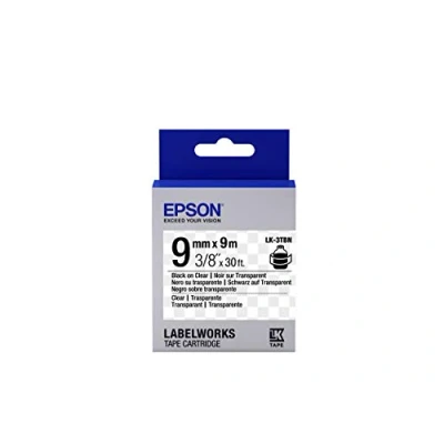 Abbildung von Epson Etikettenkassette LK 3TBN transparent Schwarz auf 9mmx9m, transparent, Japan, LabelWorks LW 1000P 300 400 400VP 600P..., 9 mm, m, 1 Stück(e)