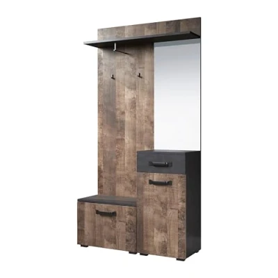 Abbildung von trendteam smart living Kompaktgarderobe Garderobenset Garderobe Smile Aufbaumaß (BxHxT) 104 x 190 32 cm Farbe Tabak Eiche mit Matera 210346048