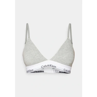 Abbildung von Calvin Klein Damen BH Bralette Triangle herausnehmbare Polster, Grau (Grey Heather), XS
