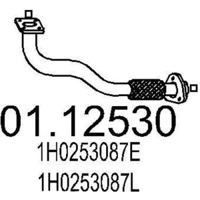 Abbildung von MTS 01.12530 Abgasrohr 570 vorne für Mittelschalldämpfer VOLKSWAGEN: Passat B3/B4 Variant, GOLF 3, 3 Variant