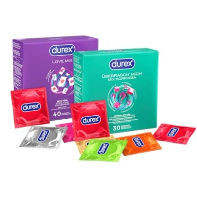 Abbildung von Durex Kondom Großpackung Verhütungsmittel in verschiedenen Sorten Mixpack Probierpaket 70 Kondome (2er Mixpack)