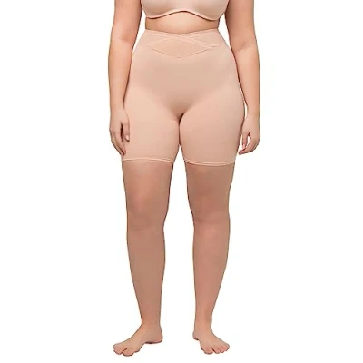 Abbildung von Ulla Popken Breiter BUND Wickeleffekt HIGH Waist Shapewear, Damen, Größe: 62/64, Champagner