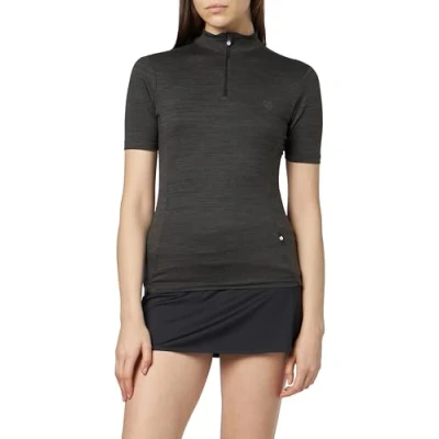 Abbildung von Dare 2b Pedal Through It Damen Radsport T Shirt Q Wic Plus leichtes Material mit geruchsabweisenden und reflektierenden Druckdetails halber Belüftungsreißverschluss Sport