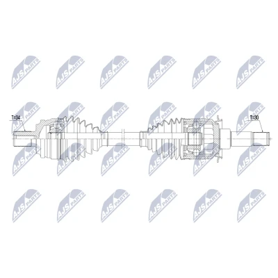 Abbildung von NTY NPW ME 225 Antriebswelle Hinterachse rechts 827mm Automatikgetriebe