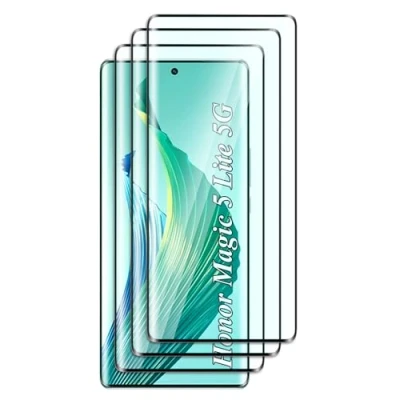 Abbildung von FWKDWHPH [3 Stück Temperglas Schutzfolie für Honor Magic 5 Lite 5G,3D Volle Bedeckung,9H Härte,kratzfest,blasenfrei,HD Displayschutz