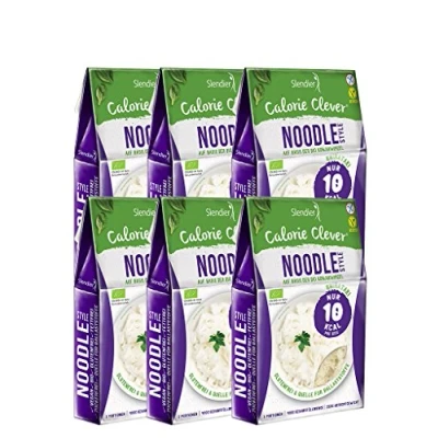 Abbildung von 6 x Slendier Bio Konjak Nudeln Noodle Style Kalorienarm Shirataki Quelle für Ballaststoffe Glutenfrei 250 g