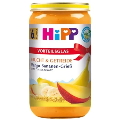 Abbildung von HiPP Bio Frucht &amp; Getreide Mango Bananen Grieß, 6er Pack (6 x 250g)
