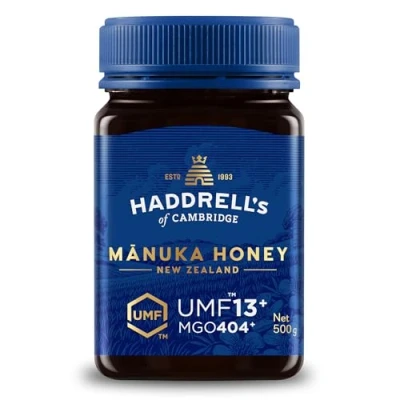Abbildung von Haddrells Manuka Honig 400+ MGO, 500g Premium aus Neuseeland mit zertifiziertem Methylglyoxal Gehalt, laborgeprüft Manukahonig