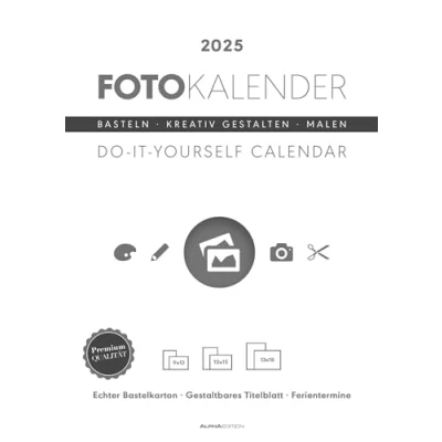Abbildung von Alpha Edition Foto Bastelkalender weiß 2025, 21x29,7cm, Do it yourself Kalender mit Seiten aus hochwertigem Bastelkarton, gestaltbares Titelblatt, ... und int. Kalendarium: calendar